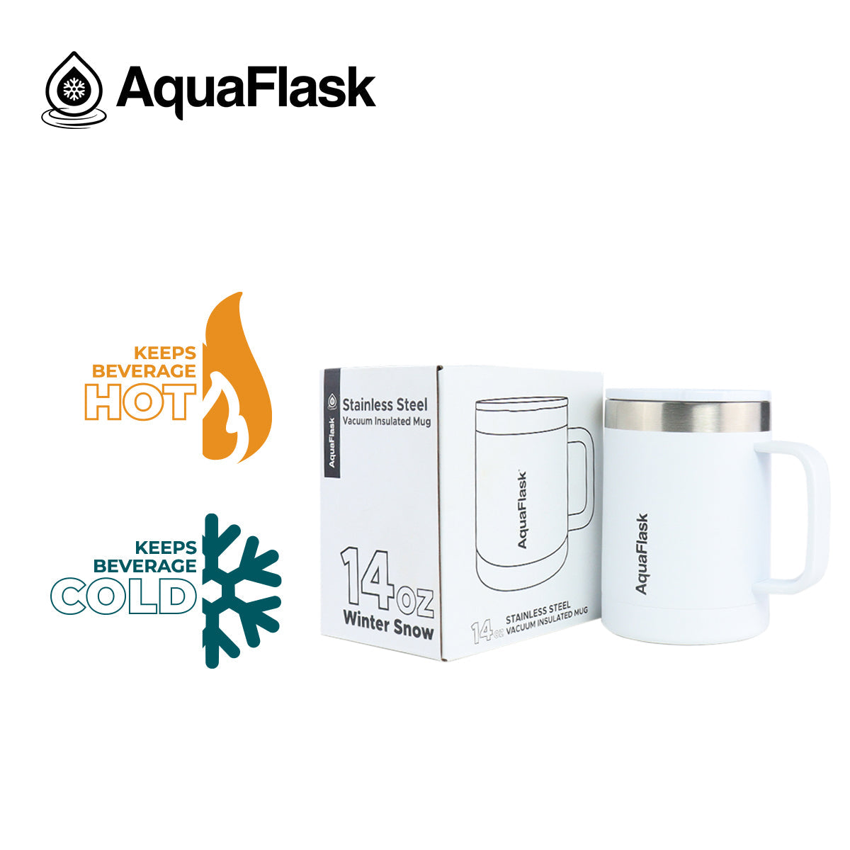 Aquaflask Thermal Insulated Lidded Mug With Handle 415ml (14 oz)