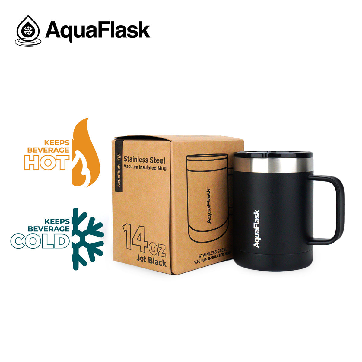 Aquaflask Thermal Insulated Lidded Mug With Handle 415ml (14 oz)