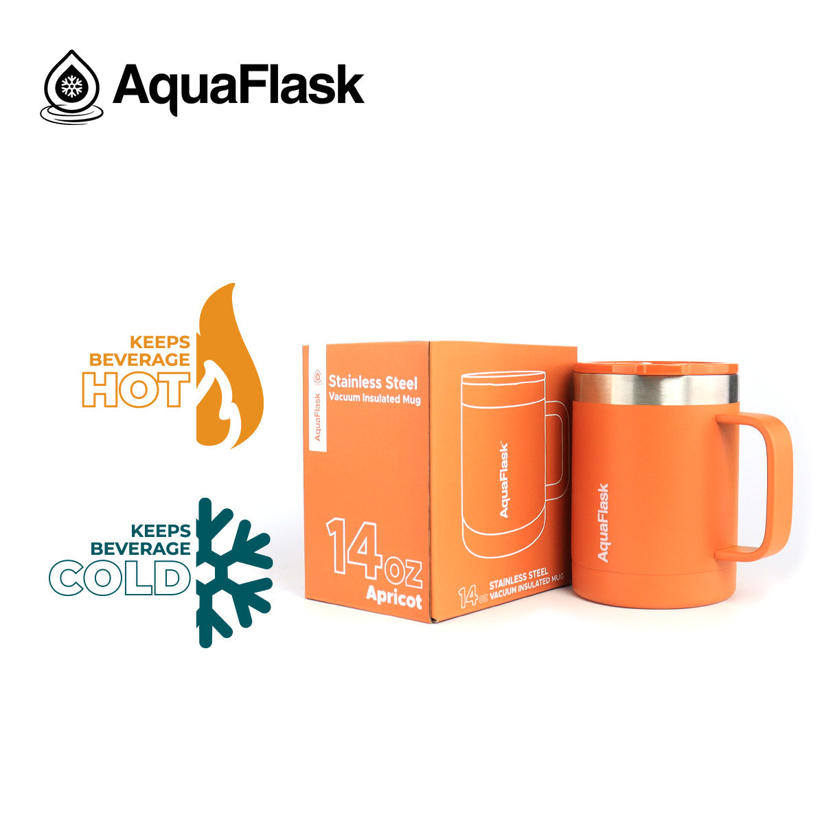 Aquaflask Thermal Insulated Lidded Mug With Handle 415ml (14 oz)