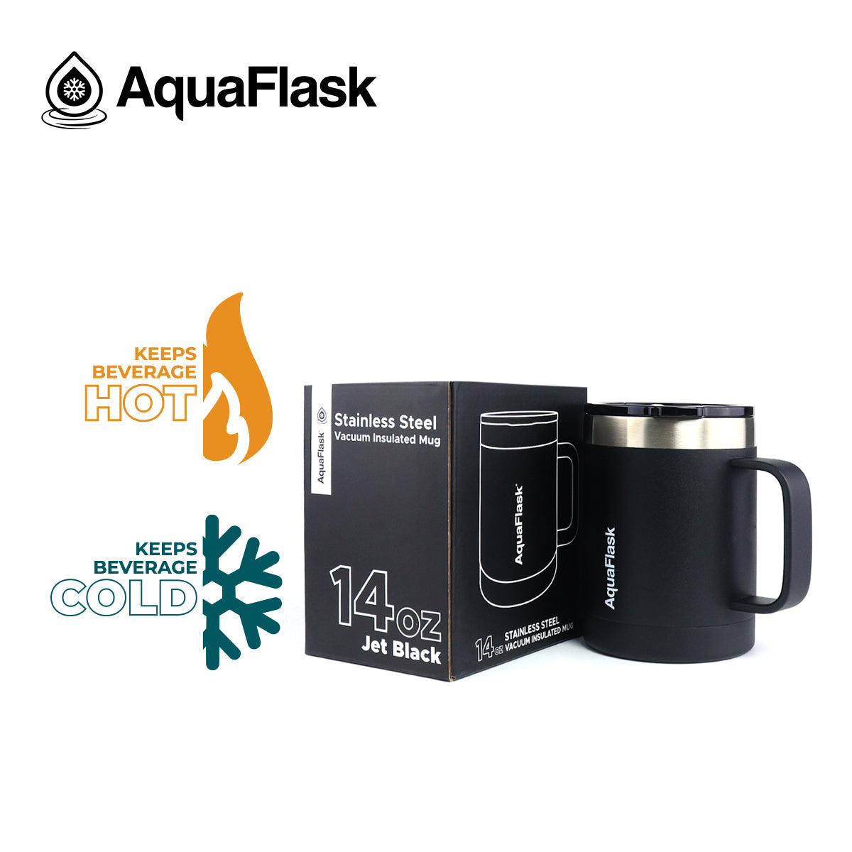 Aquaflask Thermal Insulated Lidded Mug With Handle 415ml (14 oz)