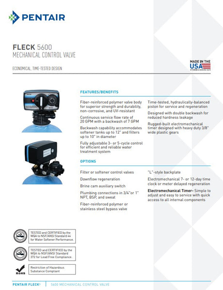 Valve Specifications